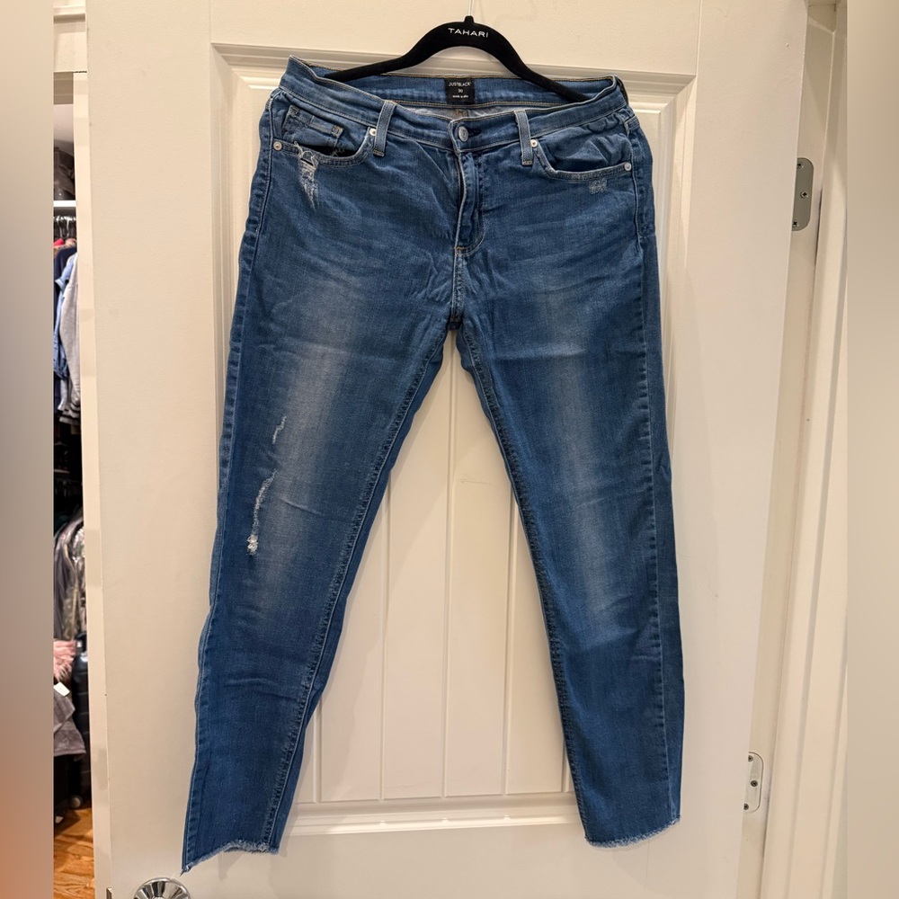 Just Black Distressed Blue Skinny Jeans